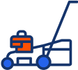 Icon graphic of a lawn mower representing the landscaping industry.