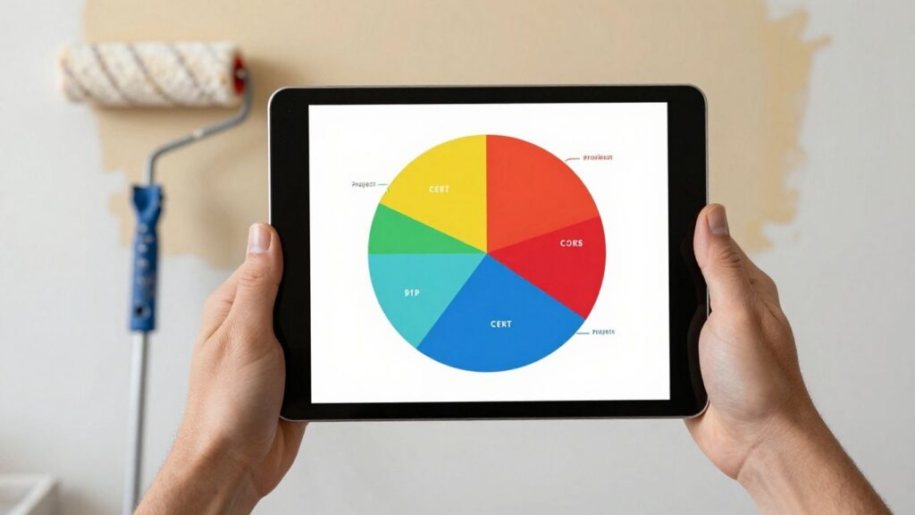 Painting estimate software on a tablet