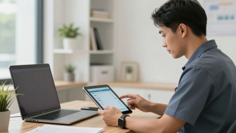 Field service technician collecting payment on-site.