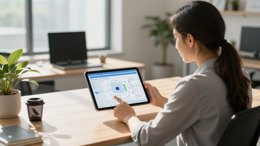 HVAC estimate software on a tablet.